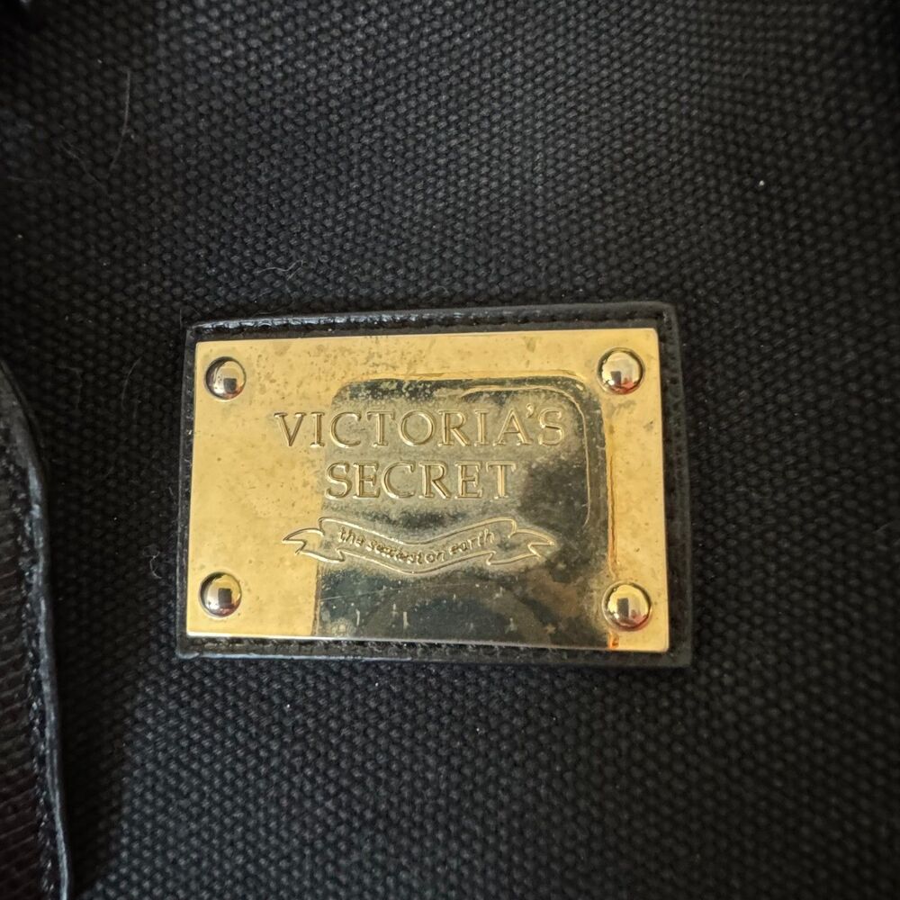 Vintage Y2K Victoria’s Secret Black Canvas Weekender Duffel Bag - Picture 4 of 16